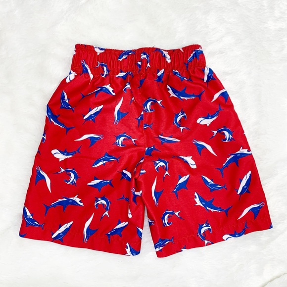 Boy’s OP Shark 🦈 Swim Trunks Red & Blue - Picture 1 of 5